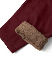 GlowEve 女士蓬松连帽长款常规夹克 - 酒紅色 - 查看 5