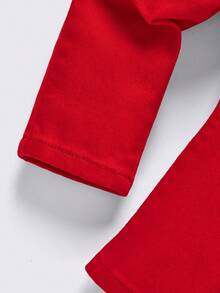 SHEIN 男婴直筒休闲牛仔裤，适合秋冬季 - 紅色 - 查看 3