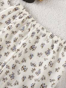 School Girl Pajamas, Tween Girl Cute Cherry Print Long Pants And Long Sleeve Casual 2 Pieces Loungewear Set - Apricot - View 7