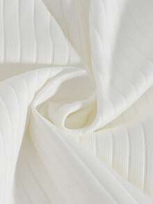 Baby Girls' 3D Bear Applique Ribbed Top And Bear Print Ribbed Pants Pajama Set White & Pink Color For Girl