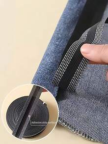 1 chiếc băng keo viền ủi để làm ngắn quần jean, quần dài, quần áo, váy và may vá tự làm - màu đen - Xem 2