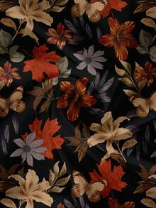 EMERY ROSE Plus Size Maple Leaf Print Shirt, Suitable For  Party Thanksgiving,Flower/Spring/Summer/Vacation - Multicolor - View 7