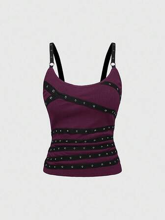 Grunge Punk Débardeur noir sexy et sans manches avec dos nu, bretelles à strass. Convient pour l'été, la plage, la remise des diplômes, Pâques, les concerts, les vacances à Nashville, les festivals de musique, le rock