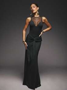 Hauture 女士性感夜场双面垂坠长裙——万圣节、派对、个性造型 - 黑色 - 查看 2