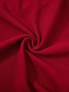 Miaspire Plus Size Red Mom Round Neck Lace Patchwork Elegant Office Lady Winter Dress