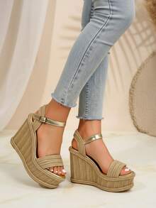 Women Heeled Sandals - Gold - View 3