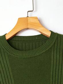 GlowEve 新款V领女开衫背心，简约欧美风，纯色优雅百搭针织上衣 - 軍綠色 - 查看 4