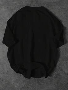 Sport MetroGents Men's Simple Graphic Print Round Neck Short Sleeve Activewear T-Shirt Workout Tops Breathable - Black - View 2