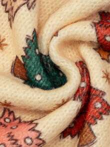 EMERY ROSE Pullover in Große Größen für Frauen mit Weihnachtsbaum Muster - Aprikosenfarben - Übersicht 5