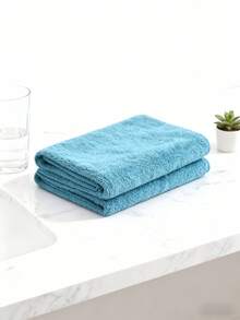 QIBHI 1/2/3PCS Towel Set: Ultra Soft & Highly Absorbent Bath, Hand, And Face Towels In Solid Colors. Perfect For Bathroom, Pool, Gym, Travel, And Home Salon Use. Ideal For Back To School Essentials, Spa Quality, Quick-Dry & Lightweight. Great As Guest Towels, Beach Towel, Fitness Towel. Bleach-Friendly For Everyday Luxury - Lake Blue - View 7