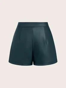 Franclia Women's Solid Color Pleated Casual Fashionable Versatile Shorts - Royal Blue - View 3