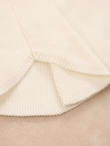 Modelyn Suéter de mujer casual de uso diario y para ir al trabajo, de unicolor simple, con manga larga ajustada, con detalle de torsión y hueco, para otoño - Blanco - Ver 8