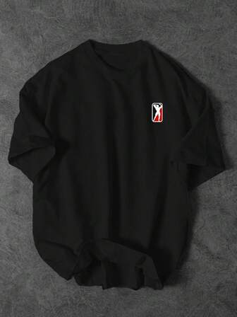 Sport MetroGents 男式简约图案印花圆领短袖运动T恤健身上衣透气