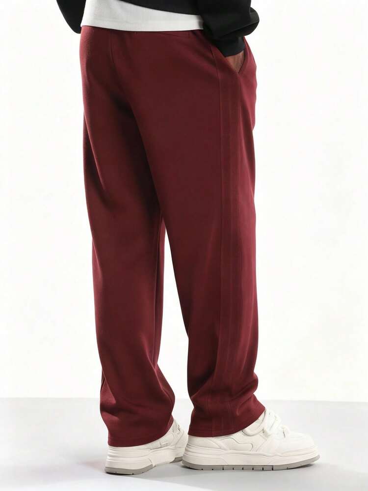 Cotton Fleece Pants With Drawstring Waist And Side Pockets