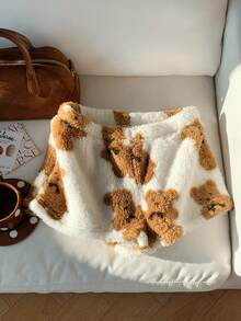 CovetEZ 女士休闲熊印花短裤，秋冬 - 白色 - 查看 3