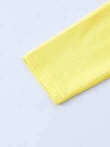 INAWLY 女士休闲黄色长袖修身圆领 T 恤 - 黃色 - 查看 5