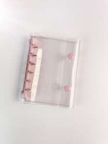 SHEIN A7彩色透明便携式活页夹双按扣设计更美观照片收纳袋可当相册省钱计划手册笔记本贴纸簿办公文具用品学校用品返校 - 彩色 - 查看 7