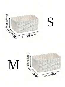Hand - Woven Storage Basket Set, 1 Piece Or 3 - Piece Set. Storage Baskets Made Of Paper - Rope Material, Suitable For Home Organization And Storage. They Are Applicable To Living Rooms, Bedrooms, Cabinets And Offices, And Can Be Used For Home Decoration And Farmhouse Decoration. (Small + Medium + Large). Shelf Baskets.