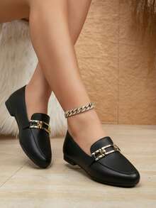 Women Loafers Shoes - Black - View 2