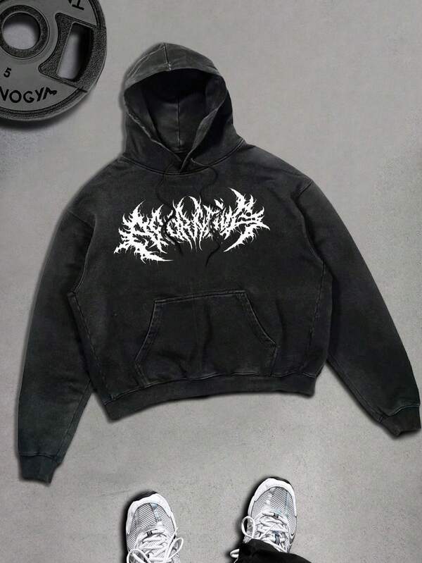 Sport MetroGents sweat-shirt à capuche décontracté pour hommes avec graphique en couleurs contrastées