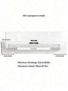 SHEIN 1个可调节空调出风挡板，（PET）可调节透明出风口挡板，可调节出风罩，防直吹空调出风挡板，可左右上下调节位置 - 白色 - 查看 8