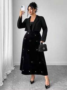 SHEIN Elenzya Ensemble 2 pièces grande taille - Noir - Voir 4