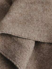 Linhara 加大码两件套针织套装，领口撞色边套头衫和休闲直筒裤，适合万圣节、圣诞节、返校季、复古欢乐季、休闲、女士办公室穿着 - 卡其色 - 查看 7