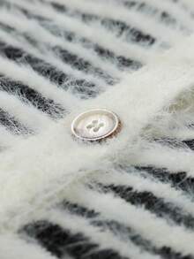 Elenzga كارديجان قصير مخطط فرائي للنساء، خريف/شتاء