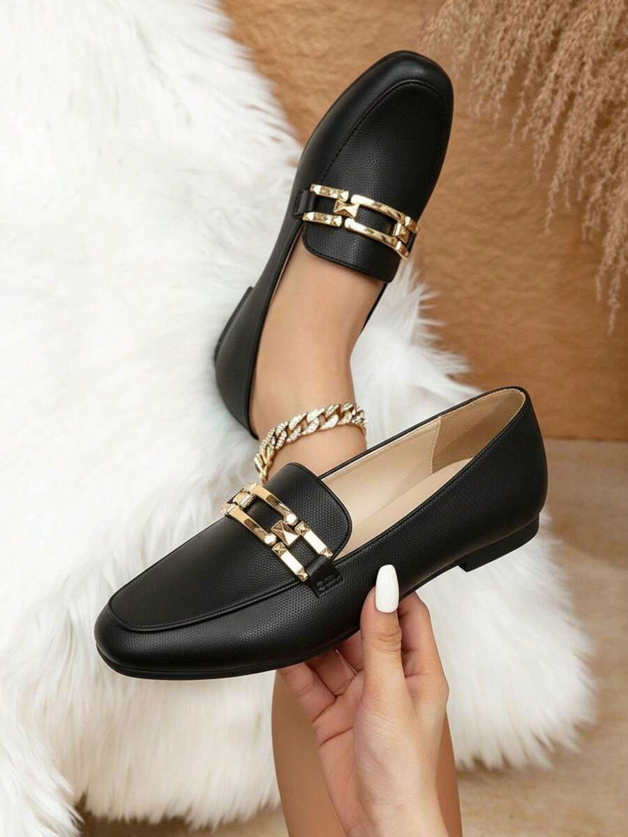 Women Loafers Shoes - Black - View 1