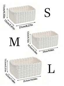 Hand - Woven Storage Basket Set, 1 Piece Or 3 - Piece Set. Storage Baskets Made Of Paper - Rope Material, Suitable For Home Organization And Storage. They Are Applicable To Living Rooms, Bedrooms, Cabinets And Offices, And Can Be Used For Home Decoration And Farmhouse Decoration. (Small + Medium + Large). Shelf Baskets.