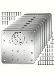 4pcs/8pcs Stainless Steel Cabinet Hinge Repair Kit - Easily Fix Cupboard Doors With Flat Brackets And Screws