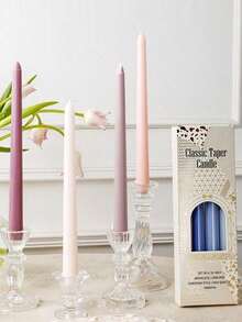 Una caja de cuatro velas sin humo de 25 cm de largo con degradado de color, velas para fiestas, velas para cena a la luz de las velas, decoración del hogar, velas de cumpleaños, una variedad de colores, fiestas de banquete, bodas románticas, decoración de salones - Multicolor - Ver 36