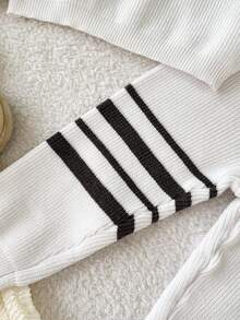 Souflis Souflis Baby Boy Casual Contrast Trim Raglan Sleeve Sweater And Pants Set, Autumn/Winter