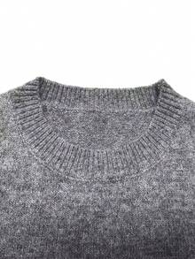 INAWLY Women Grey Knit Sweater & Mini Skirt Set, Fashion Crew Neck Long Sleeve - Grey - View 6