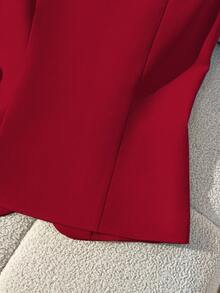 GlowEve Camisa Regata Minimalista de Cor Sólida e Botões para Mulheres - Vermelho - Visão 3