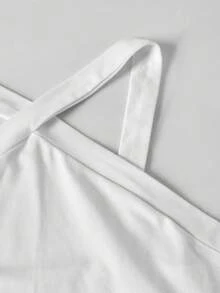 Sparklyn 3 件套女童服装：带蝴蝶结装饰的黑色拉链夹克、白色交叉肩带背心、蝴蝶结装饰阔腿裤，适合外出、度假、娱乐、户外、返校 - 藏蓝色 - 查看 4