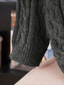 Franclia Áo len cổ tròn trang trí họa tiết dây xoắn lấy cảm hứng từ Blogger, đa năng, Thu/Đông - màu đen - Xem 6