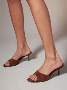 SHUZIA Women's Fashionable Faux Suede Heeled Sandals