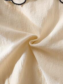 Playful Pals Baby Girls' Countryside Embroidered Peter Pan Collar Bow Frill Cuff Long Sleeve Bodysuit, Autumn - Beige - View 5