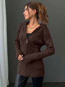 EURMUSE Cardigan With Hoodie Detail And Special Pattern + 350,Cardigans For Women,Long Cardigans Woman,Petite Cardigans,Cardigans