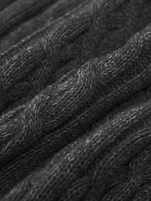 Franclia Áo len cổ tròn trang trí họa tiết dây xoắn lấy cảm hứng từ Blogger, đa năng, Thu/Đông - màu đen - Xem 3