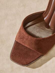 SHUZIA Women's Fashionable Faux Suede Heeled Sandals