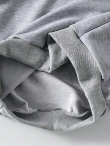SHEIN Teenage Boys' Stand Collar Half-Zip Sweatshirt Paired With Casual Sports Pants, Comfortable Fabric, Versatile For Outdoor And Indoor Wear - Grey - View 8