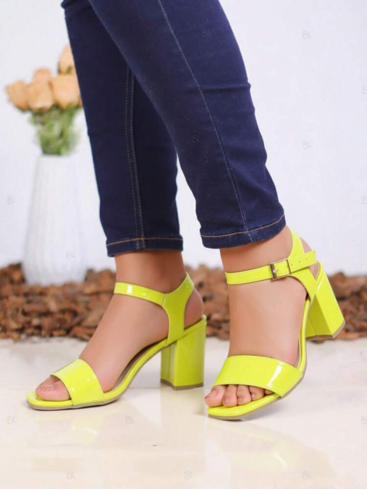 Giày sandal cao gót nữ - màu xanh lá - Xem 2