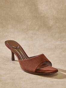 SHUZIA Women's Fashionable Faux Suede Heeled Sandals