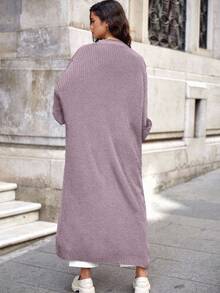 EURMUSE Casual Fashion Versatile Loose Fit Open Front Long Sleeve Cardigan For Women,Petite Cardigans,Cardigans - Rusty Rose - View 2