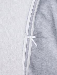 Sparklyn 2 件套青少年女孩运动条纹撞色蝴蝶结松紧腰抽绳直筒裤，春秋 - 彩色 - 查看 4