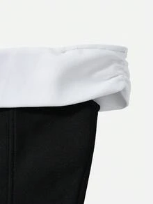 Nuvra 优雅端庄的黑白针织绷带紧身开衩中长连衣裙 - 黑與白 - 查看 10