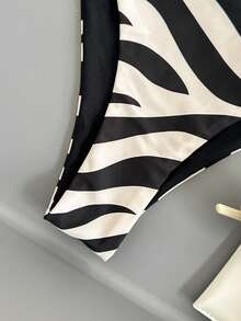 Swim Mod 2025 女士斑马纹性感比基尼泳装套装，夏季海滩 - 彩色 - 查看 4