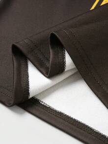 JNSQ Tween Boy Casual Pullover Sweatshirt, Colorblock Graphic Print Long Sleeve Sweatshirt, Suitable For Autumn, Winter Daily Wear, Outdoor Activities, Vacation, Streetwear, Party And Leisure - Coffee Brown - View 7